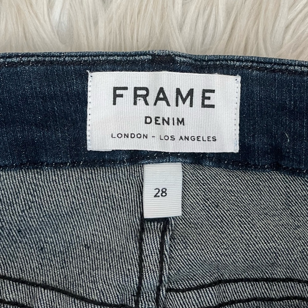 {FRAME} Le Crop Mini Boot Bootcut Jeans in Blue - Womens 28 - Picture 7 of 9